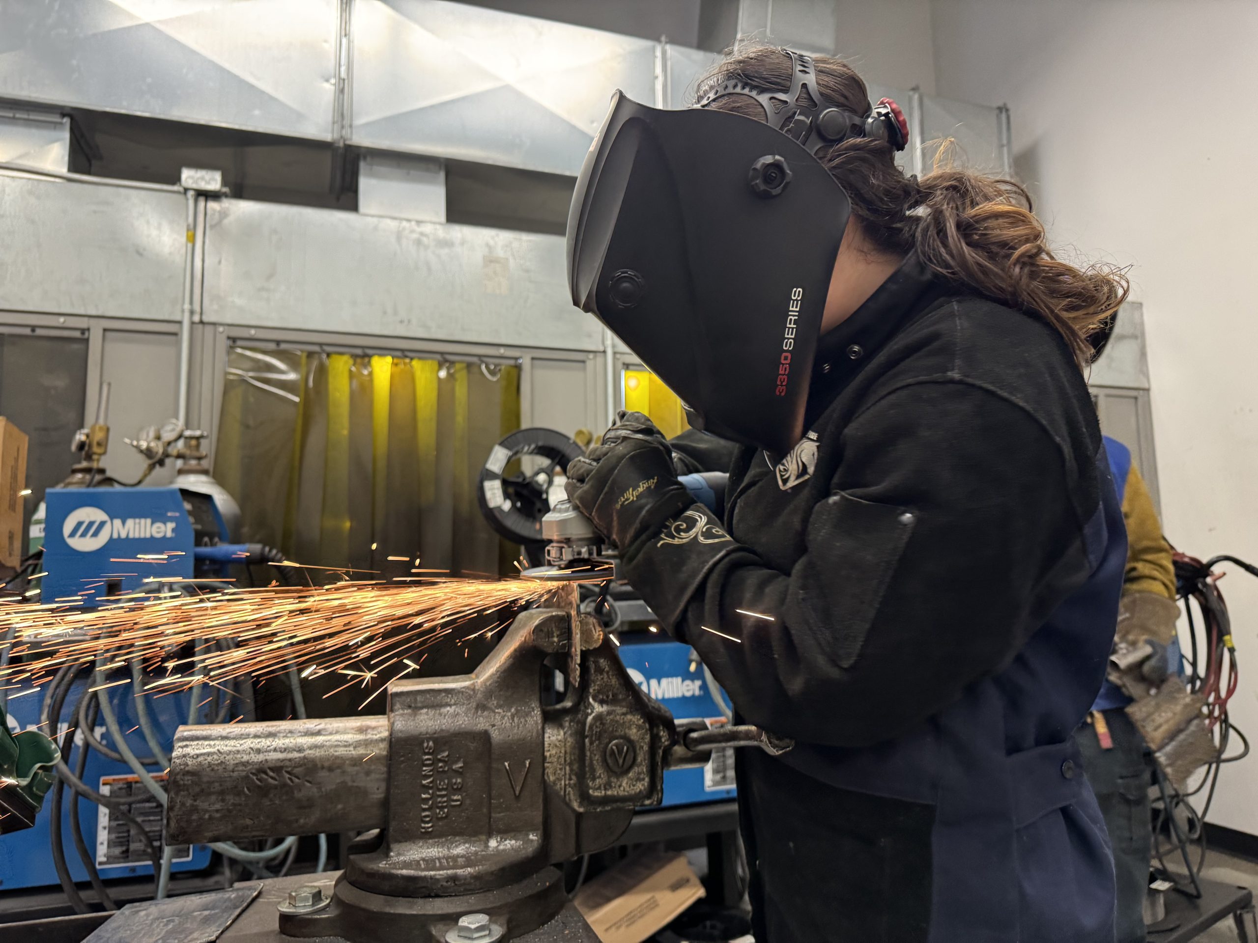 student welding